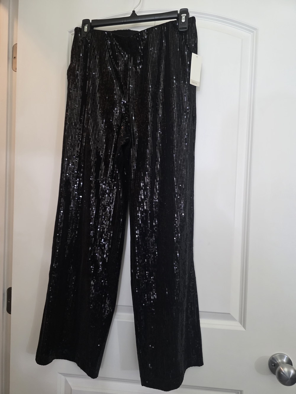 Black Sequin Crop Pants